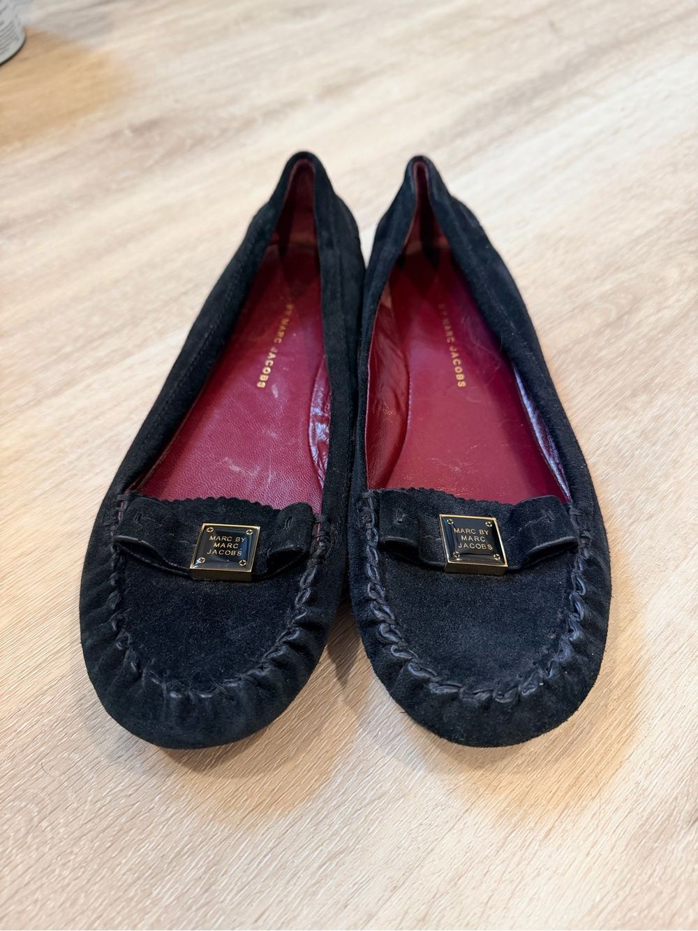 Marc by Marc Jacobs Black Suede Ballet Flats Women's Size 7 Loafers